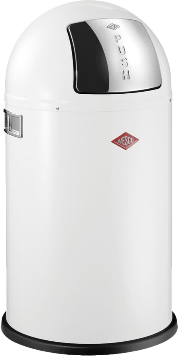 WESCO Pushboy Junior Prullenbak | 22 Liter | Metaal - Wit | Vuilnisbak - Made in Germany