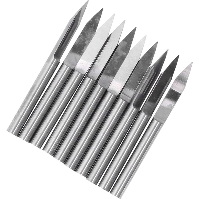 10 Pièces Fraises à Graver Acier Tungstène Durable Haute Dureté Résistance à l'Usure Fraises en V pour Routeur CNC