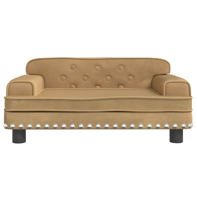 vidaXL - Kinderbank - 70x45x30 - cm - fluweel - bruin