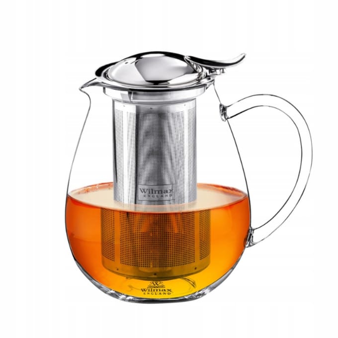 Wilmax Theepot 1300ml Borosilicaatglas RVS Filter WL-888803/A