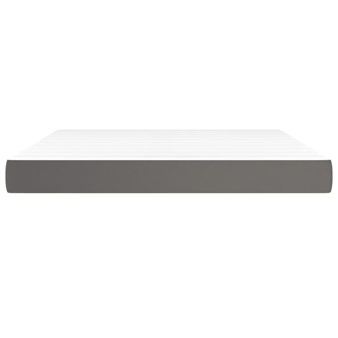 vidaXL - Pocketveringmatras - medium - 180x200x20 - cm - kunstleer - grijs