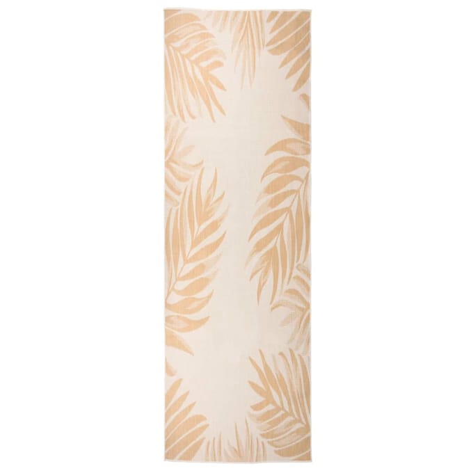 vidaXL - Buitenkleed - met - bladpatroon - platgeweven - 80x250 - cm
