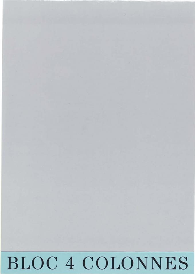 Exacompta 5x Blok boekhoudcontrole 29,7x21cm - 4 kolommen - 70 bladen - Grijs - 5704E
