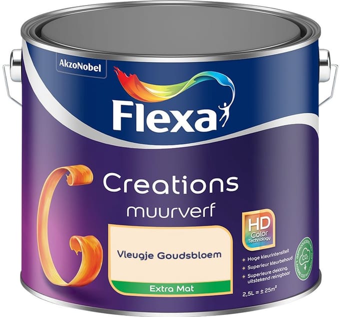 Flexa - Creations Muurverf Extra Mat - Vleugje Goudsbloem - Mengverf - 2,5 L