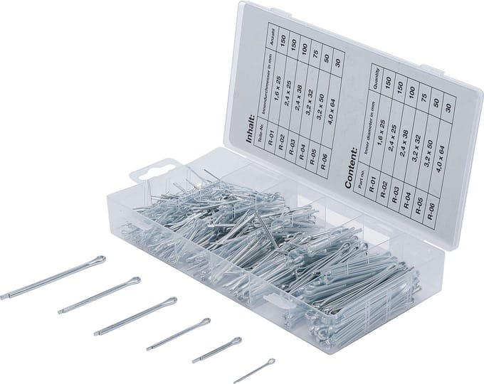BGS Splitpen assortiment Ø 1,6 - 4,0 mm 555 delig