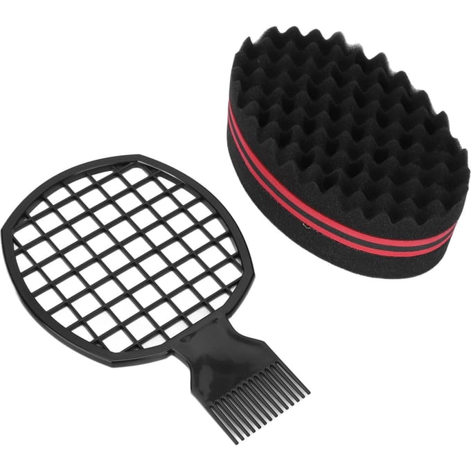 Haar Twist Kam Spons Set Thuis Salon Professioneel Draagbaar Afro Haar Spons Krul Kam Styling Tool black