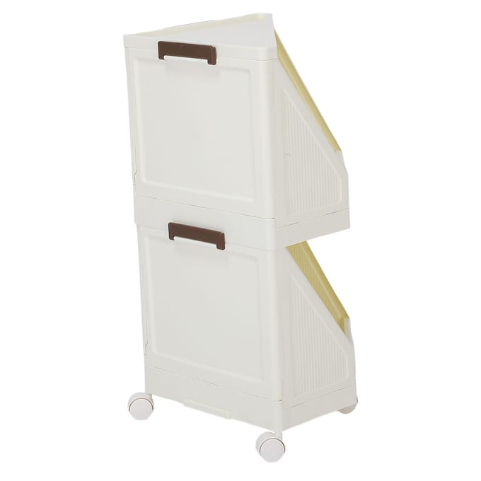 Hoekkast met 4 Verrijdbare Wielen Hoekplank Standaard Boekenkast voor Kleine Ruimte Badkamer white
