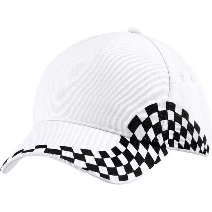 Beechfield Grand Prix Baseball Cap (Wit)