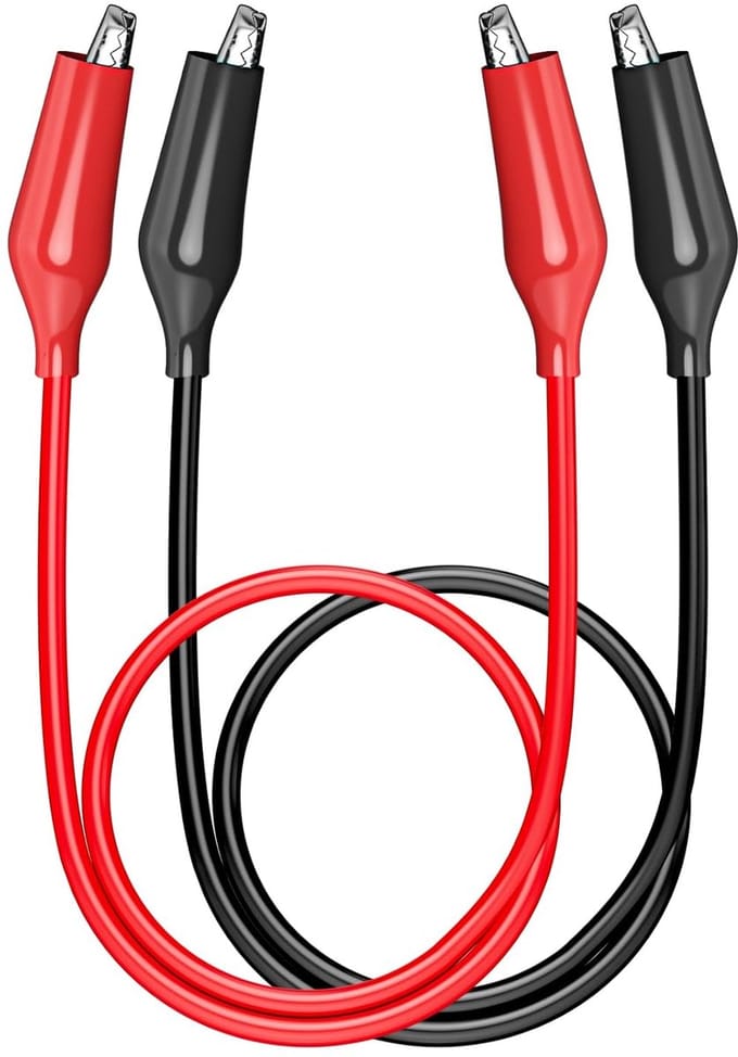 Test Leads Set - Krokodil Klemmen - Elektrisch Testen - Dubbelzijdig Geïsoleerd - 05 Meter - Rood Zwart