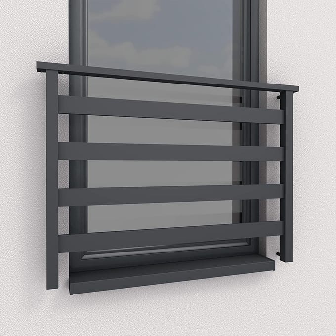 Frans Balkon Aluminium Staafhekwerk Antraciet 120x100cm