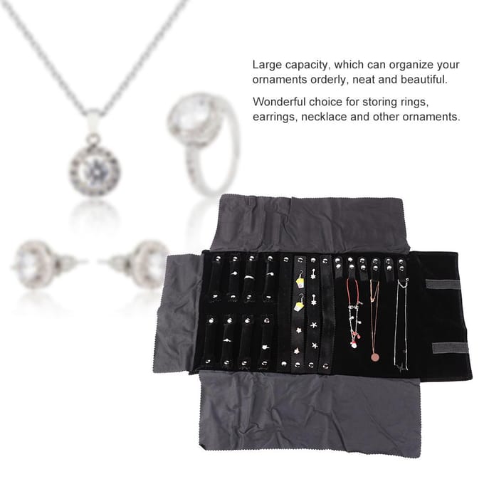 Multifunctionele Sieraden Opbergtas Oorbellen Ketting Armband Organizer Houder black