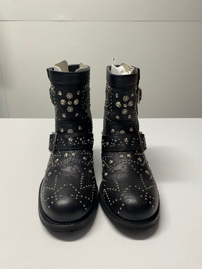 Jimmy Choo bikerlaarzen met studs voor jongeren in zwart leer