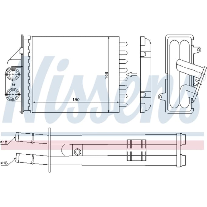 Warmtewisselaar, interieur verwarming NISSENS 71453