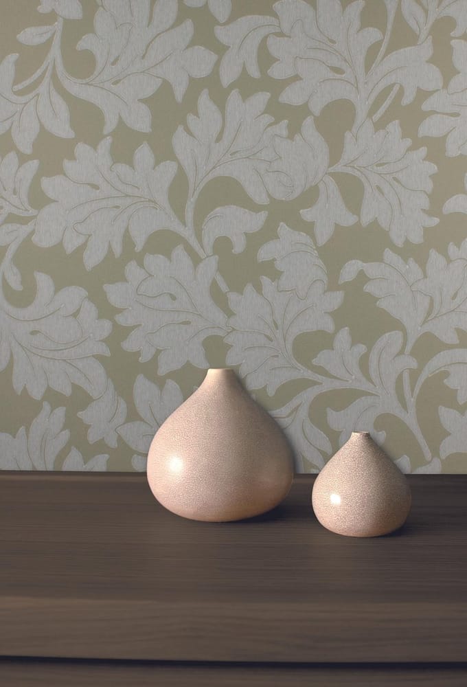 Dutch Wallcoverings Vliesbehang bladeren - zachtgroen