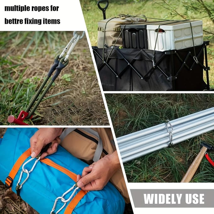 1 stuks Groene Verdikte Touwhaken, Flexibel en Duurzaam 12-Inch Elastisch Koord Multifunctioneel gray