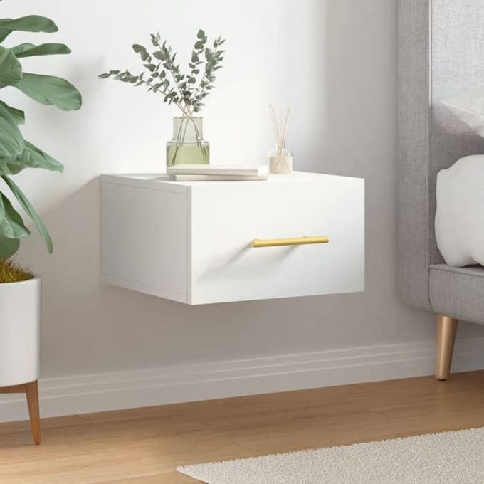 Maison Exclusive - Table de chevet murale blanc 35x35x20 cm blanc
