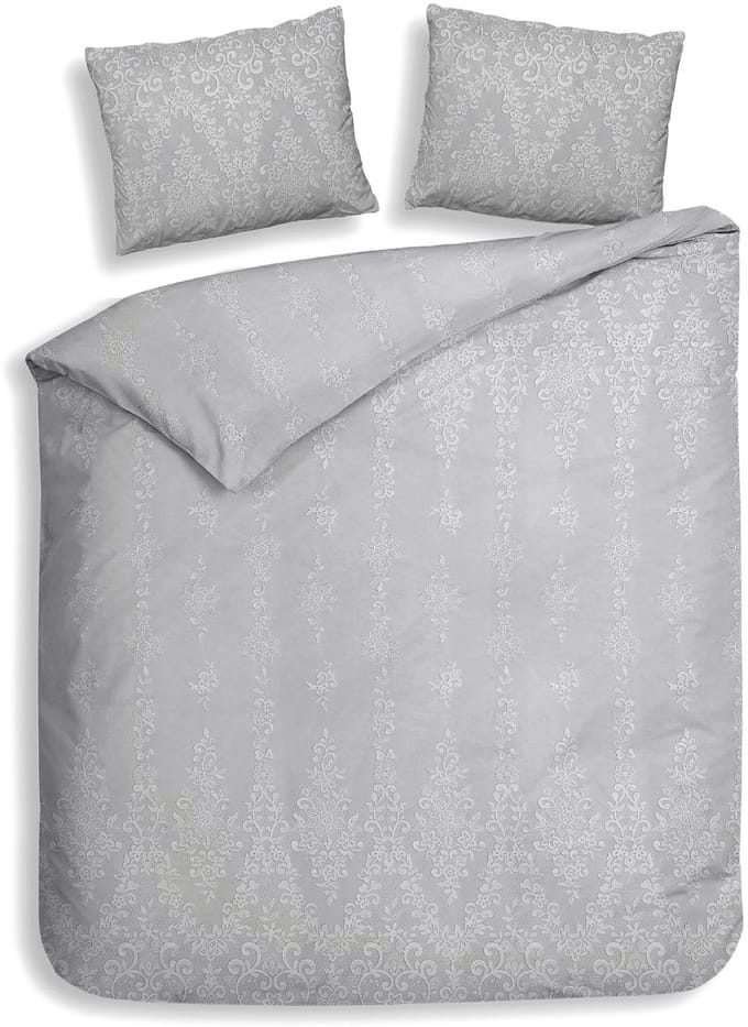 Heckettlane Lacey Dekbedovertrek - 100% Katoen-Dobby - 260x200-220 cm - Grijs