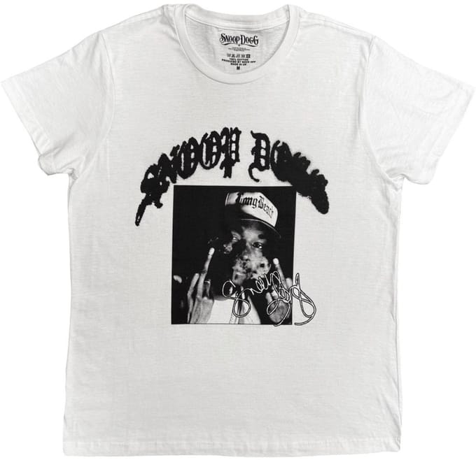 Snoop Dogg - Middle Finger Heren Tshirt - M - Wit