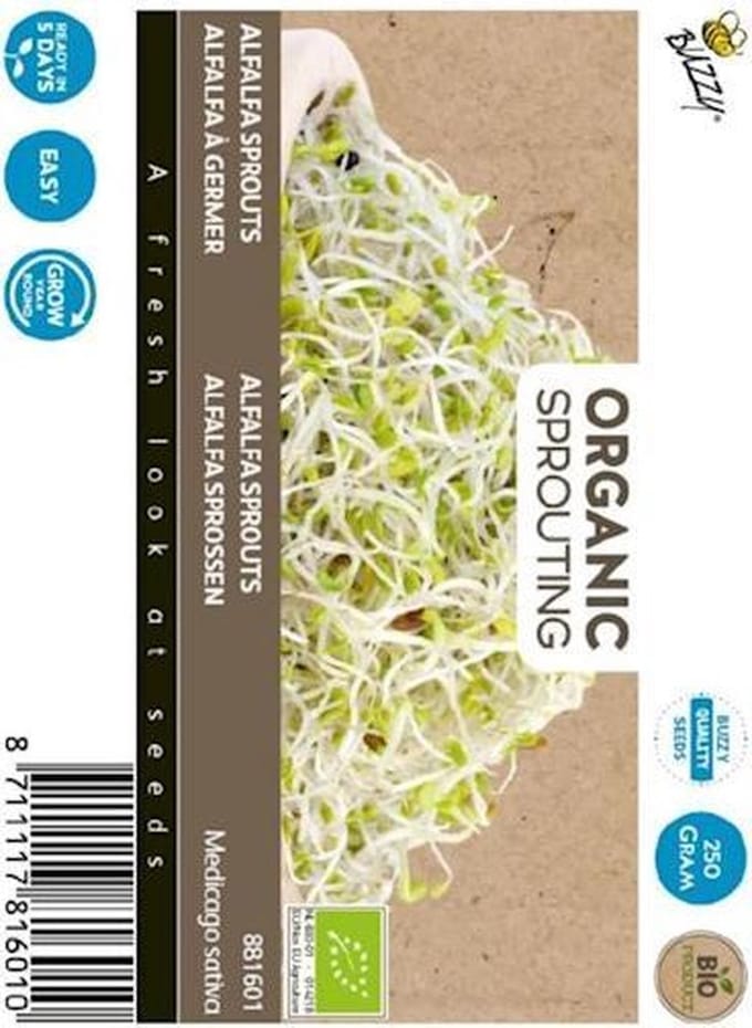 Spruitgroente Alfalfa 250 gram BIO