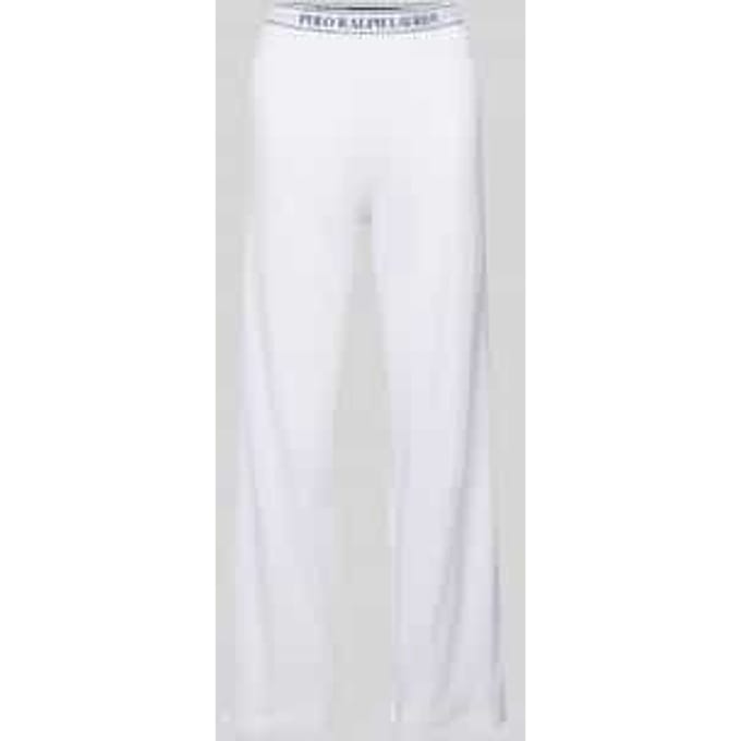 Straight leg pyjamabroek met elastische band met label