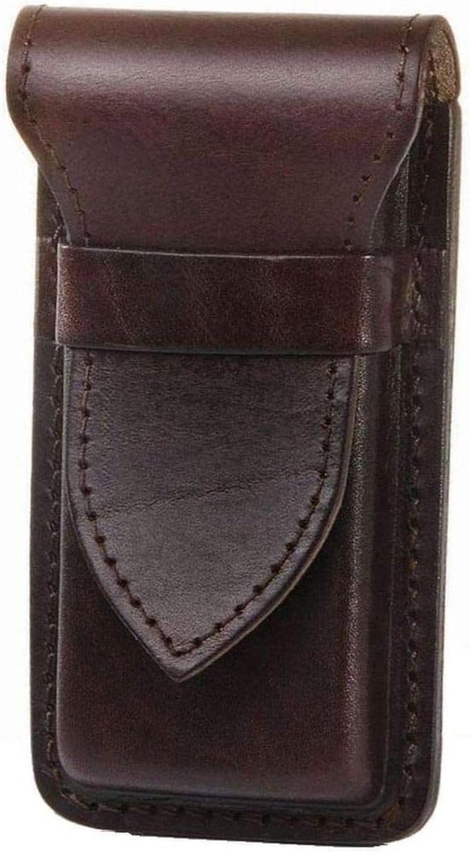 Pen Case Made of Genuine Leather - Saddle Leather Pen Case for 4 Pens - Brown