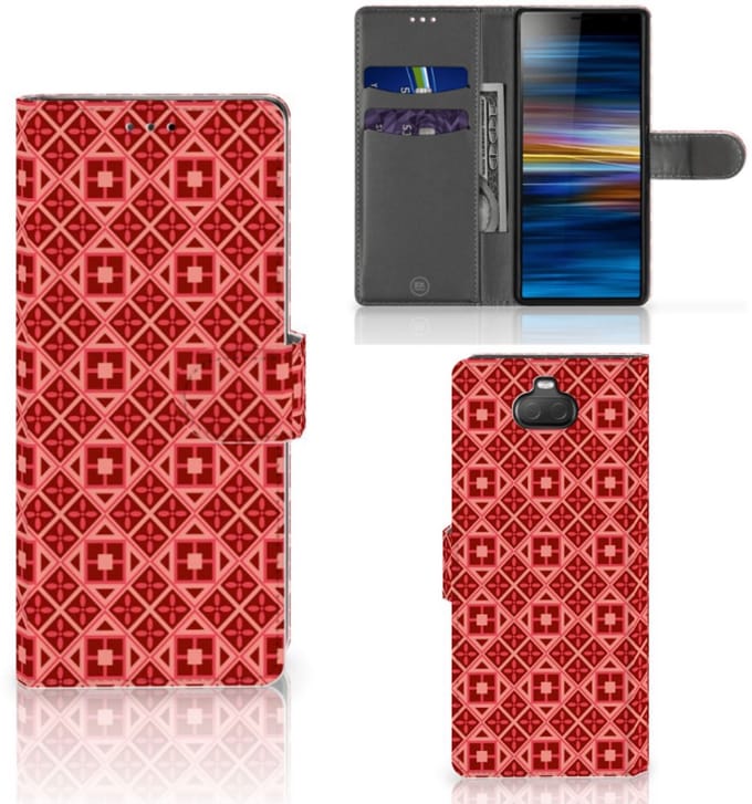Sony Xperia 10 Telefoon Hoesje Batik Rood