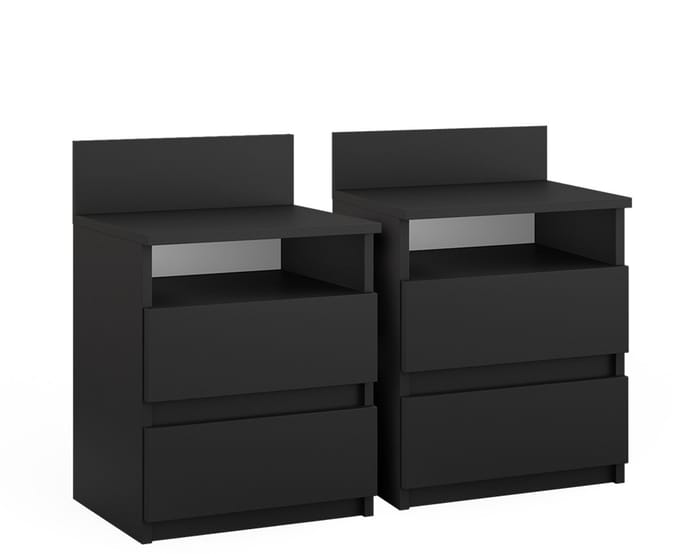 Vicco Monty Nachtkastje – Set van 2 Zwart