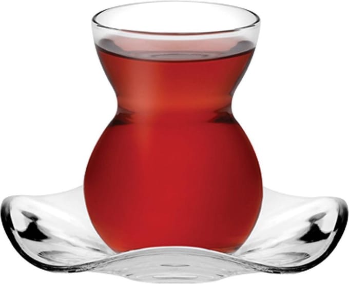 Pasabahce – theeglazen set – Dantel – 145 ml – set 12-delig met onderzetters