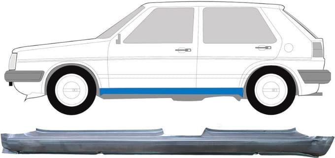 Volledige dorpel voor Volkswagen Golf 2 1982-1992 / Links