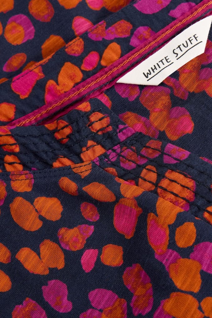 White Stuff Weaver Notch Ls Tee Navy Multi Taglia: 10 | Maglie a manica lunga Outlet | Donna | Blu