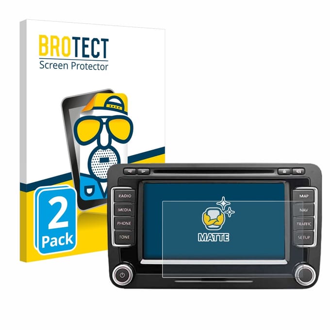 BROTECT - Screenprotector voor Volkswagen Eos 2011 RNS 510 6.5" - Folie Beschermfolie matte 2 Stuks