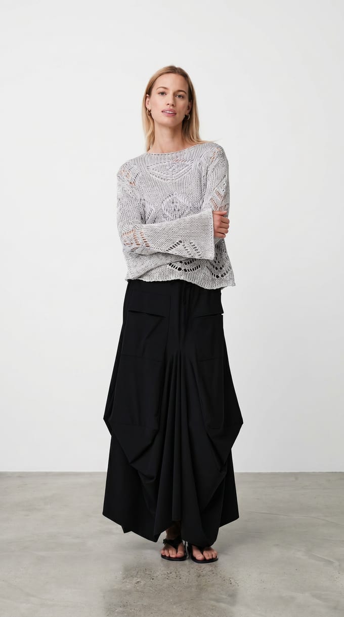 Nell skirt technical jersey | Black - Black / S