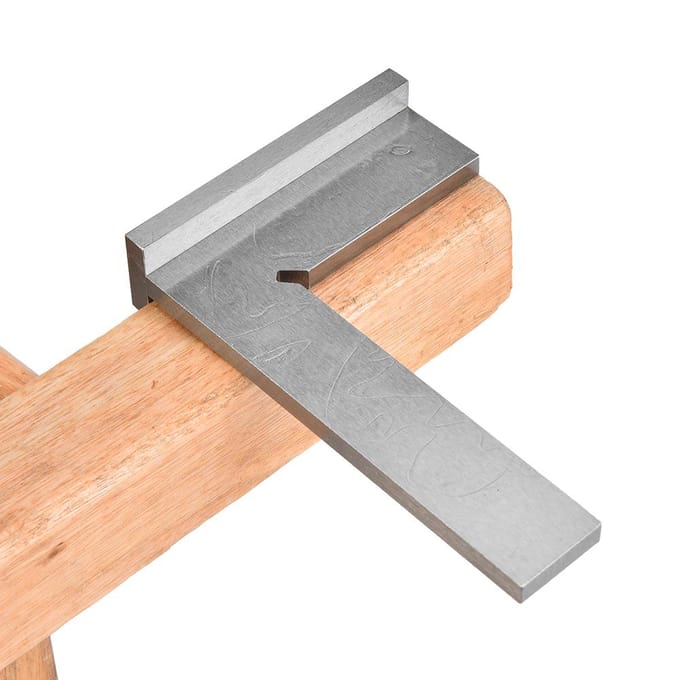 Règle d'angle Équerre d'ingénieur Haute précision Acier inoxydable 90 degrés avec siège(150x100mm) gray
