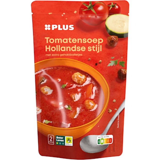 Soep in zak tomatensoep