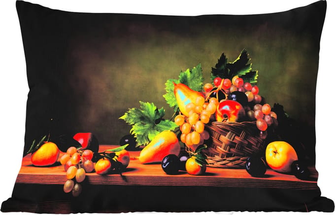 Buitenkussens - Tuin - Rustiek - Mand - Fruit - Stilleven - 50x30 cm