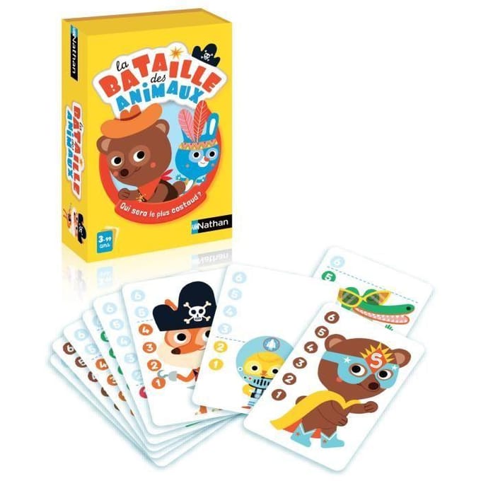 Kaartspel - NATHAN - De Dierenstrijd - Grappige Dieren - 3 jaar en ouder