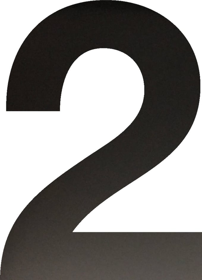 Huisnummer 50 cm - Nummer 2 - Mat Zwart