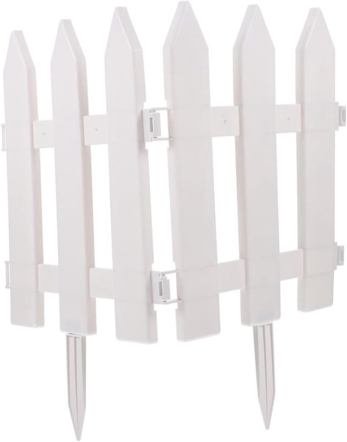 Gazonranden 2-pack - Tuinafscheiding Plantenbeschermers - Buiten Gebruik - Stevige Kunststof Constructie - 30x1cm Per Stuk - Wit