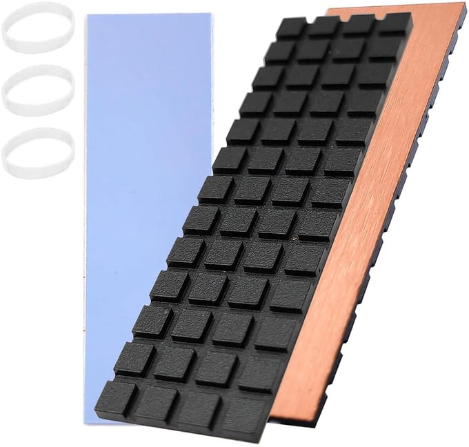 Koperen Koellichaam met Grafeencoating voor M.2 NVME SSD 2280
