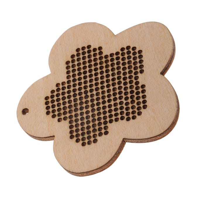 DIY houten vormen bloemvormige blanco hanger voor telpatroon 6x6x0.4cm black
