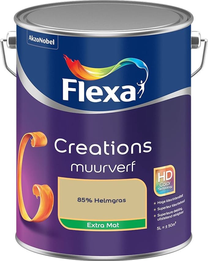 Flexa - Creations Muurverf Extra Mat - 85% Helmgras - Mengverf - 5 L