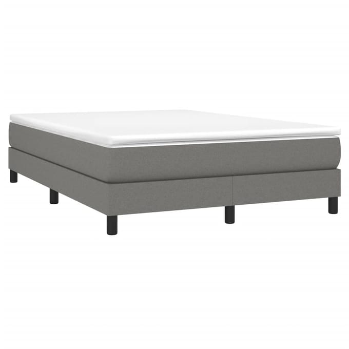 Vidaxl Bedframe Zonder Matras, Donkergrijs, 140X190 Cm, Gestoffeerd