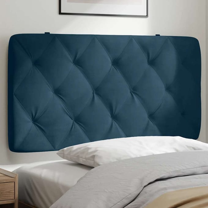 vidaXL - Hoofdbordkussen - 100 - cm - fluweel - blauw