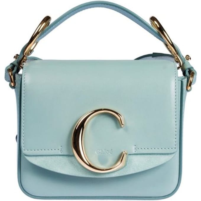 Chloé Mini Handtas Met Gouden Hardware In Lichtblauw Dameshandtassen CHC19US193A3744L Basic Set (Bag+Dust Bag) white