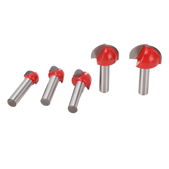 5 Stuks Ronde Neus Bovenfrees 8mm Schacht Carbide Hoge Hardheid Kernkast Bovenfrees voor Houtbewerking