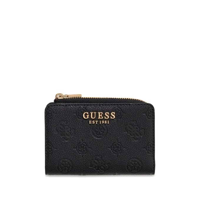 GUESS portemonnee Blake SLG Zip Around Card Case Black Logo zwart