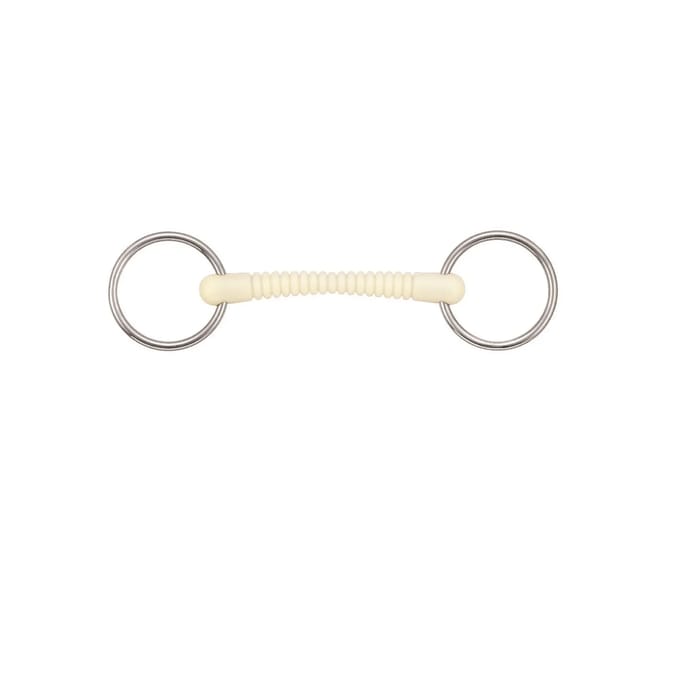 2-rings bit voor recht afneembaar paard Soyo Happy mouth "ribbeb"