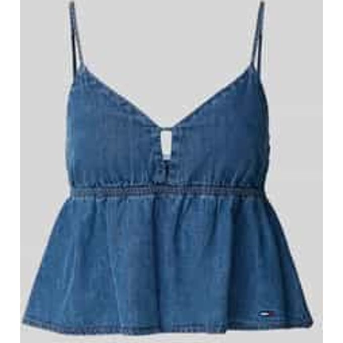 Denim blousetop van puur katoen