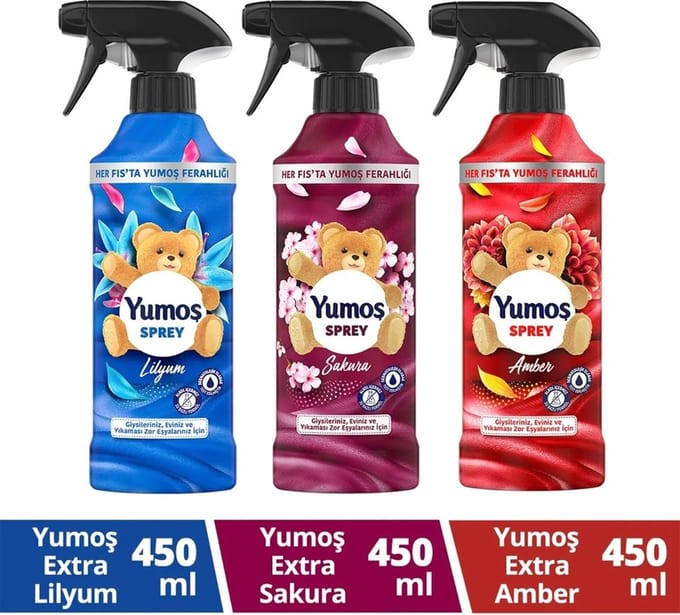 Yumoş Spray Sakura - Amber - Lilium 450 ml x3