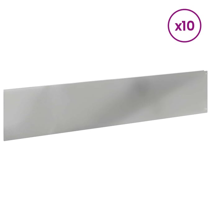 vidaXL - Gazonrand - 10 - st - 100 - x - 22 - cm - Staal - zilver